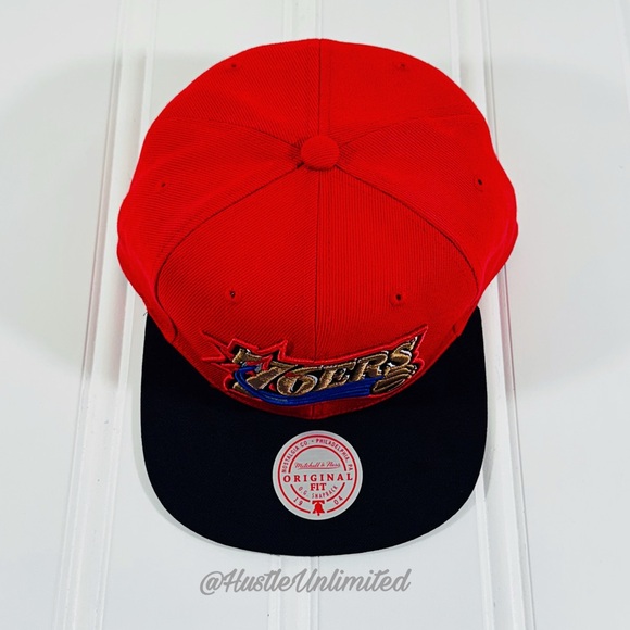 Philadelphia 76ers Mitchell Ness Core NBA Hardwood Classics SnapBack Cap Hat - Picture 3 of 9
